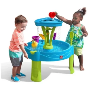 Watertafel voor kinderen, zomerdouche-spattoren, met 8 accessoires, zintuigprikkelend en ideaal voor buitenspelen.